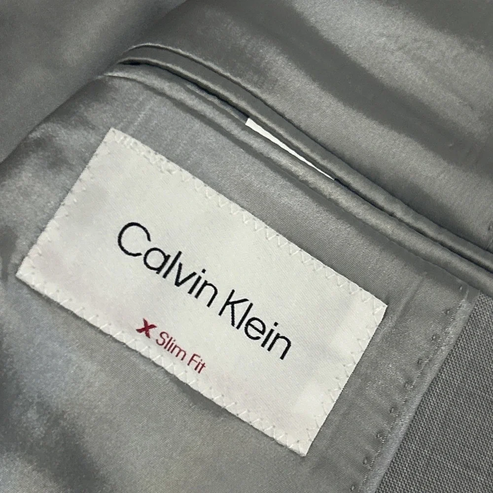 Calvin Klein X Slim Fit Wool Blend Blazer Light Gray Big & Tall Mens 58 Long NWT